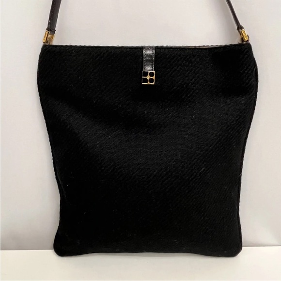 ❤️SOLD❤️ Kate Spade Wool Bag Black Animal Print Pony Hair‎ Trim Made in Italy - Picture 2 of 11